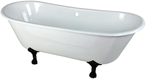 Kingston Brass Aqua Eden Clawfoot Bathtub Oil Rubbed Bronze White - Large Capacity
