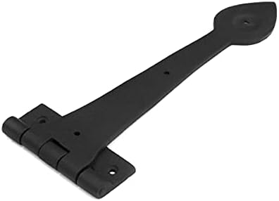 Black Wrought Iron Strap Hinge - 12 In Spade Tip Pack of 4