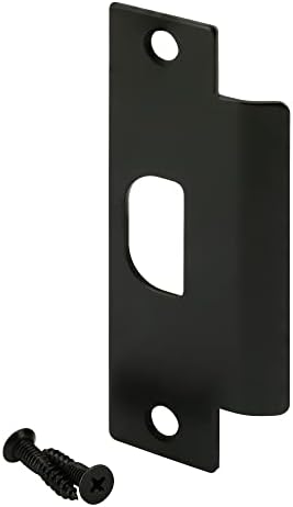 Lock Replacement Door Strike Plate - Matte Black Steel
