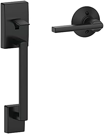modern front entry handle set with latitude lever