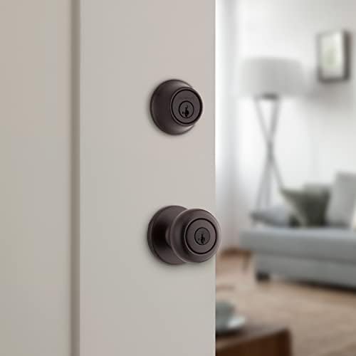 Kwikset Cove Knob and Deadbolt with SmartKey and Microban Venetian Bronze