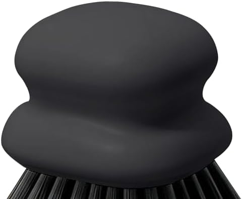 Ergonomic Dish Brush for Kitchen Cleaning with Handle Black Nylon