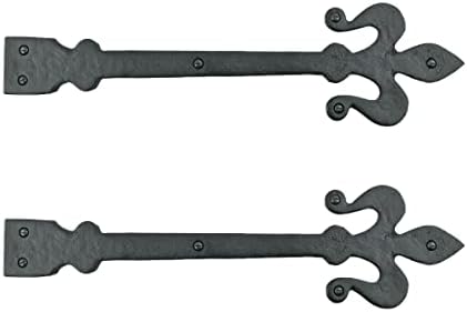 16 Wrought Iron Hinges with Fleur De Lis Design