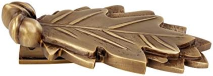 Elegant antique brass front door knocker with oak leaf design