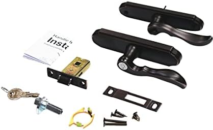 Larson Aged Bronze Storm Door Handle Set with Deadbolt