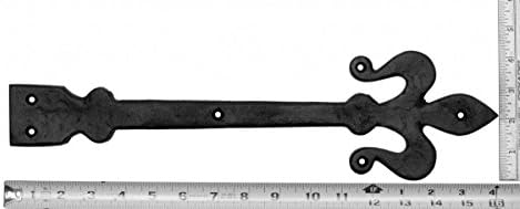 16 Wrought Iron Hinges with Fleur De Lis Design