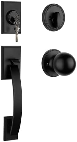 Haidms Heavy Duty Matte Black Door Handle Set