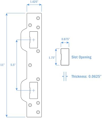 NUK3Y SP550 Door Strike for 5-12 inch Holes Matte Black