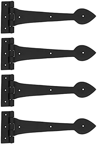 Black Wrought Iron Strap Hinge - 12 In Spade Tip Pack of 4