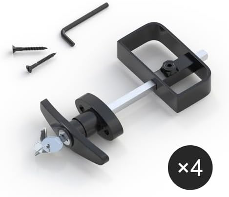 SKYSEN 4 Pack Shed Door Lock Latch Set - Black