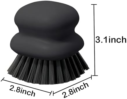 Ergonomic Dish Brush for Kitchen Cleaning with Handle Black Nylon