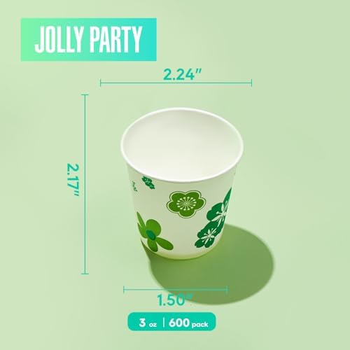 600 Pack Disposable 3oz Bathroom Papers Cups Floral Eco-Friendly