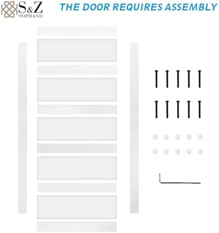 SZ TOPHAND 36in x 84in Glass Sliding Door with 66FT Kit
