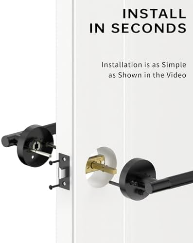 Asidrama Matte Black Door Handle Set for Interior Doors