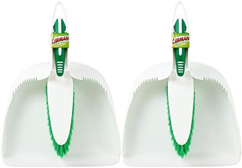 Libman Dust Pan Brush Set Eco-Friendly Green White Design 2-Piece Set