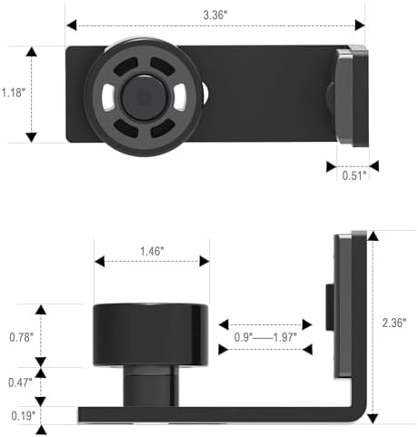 Adjustable Wall-Mounted Barn Door Floor Guide Black