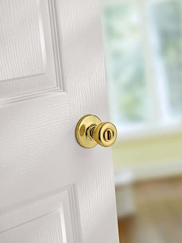 Privacy Door Knob with Microban antique Brass 1 Count