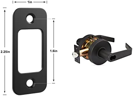 RO6G Black Deadbolt Strike Plate 2-Pack