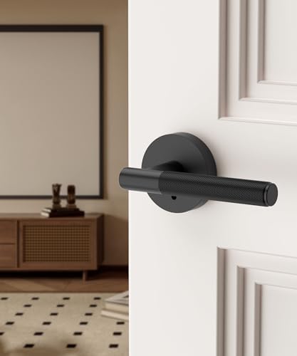 Asidrama Matte Black Door Handle Set for Interior Doors