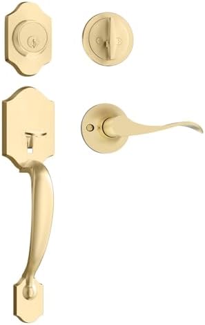 Haidms Gold Front Door Handle and Deadbolt Set
