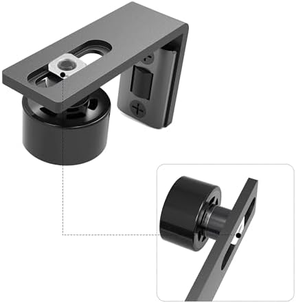 Adjustable Wall-Mounted Barn Door Floor Guide Black