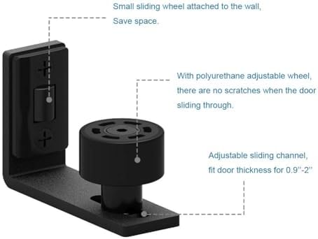 Adjustable Wall-Mounted Barn Door Floor Guide Black