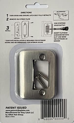 Gator Door Latch Restorer - Strike Plate Satin Nickel