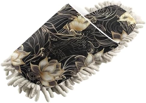 Running Bear Lotus Gold Black Mop Slippers Effortlessly Clean Your Kitchen