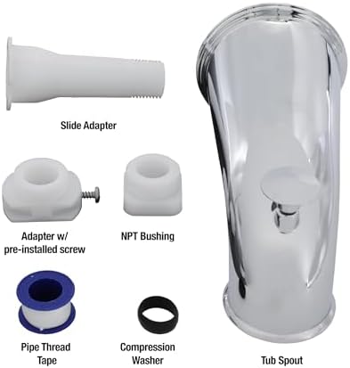 Danco Decorative Bathtub Faucet Spout - Chrome - 6-Inch