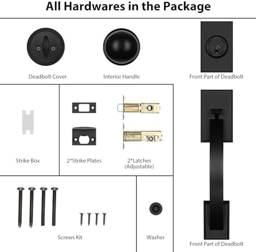 Haidms Heavy Duty Matte Black Door Handle Set