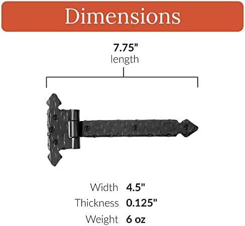 4-Pack Black Wrought Iron Hinges
