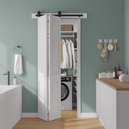 Space-Saving 40 Bifold Sliding Barn Door Hardware Kit