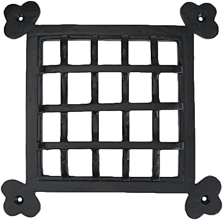 Stylish Black Cast Iron Door Grill