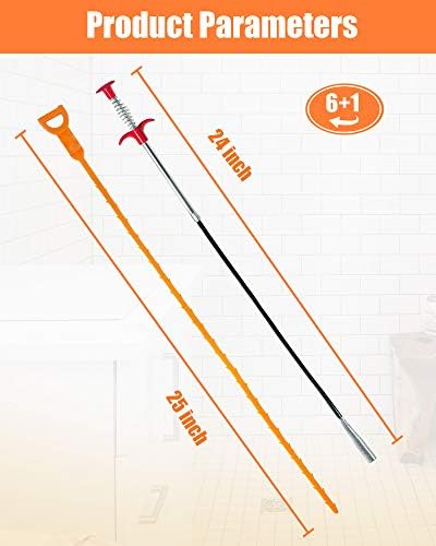 25in 24in Drain Clog Remover TOOL 7pcs