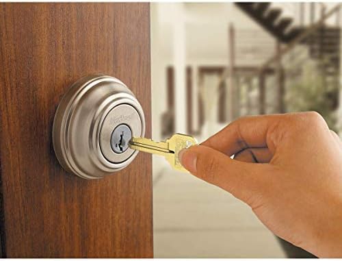 Kwikset Juno Knockout Knob Single Cylinder Deadbolt Combo with Microban in Satin Nickel