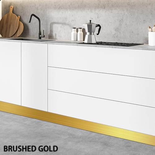 Stainless Steel Peel Stick Anti-Scratch Kick Plate Brushed Gold