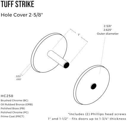TUFF STRIKE Door Knob Filler Plate 2-58 Diameter