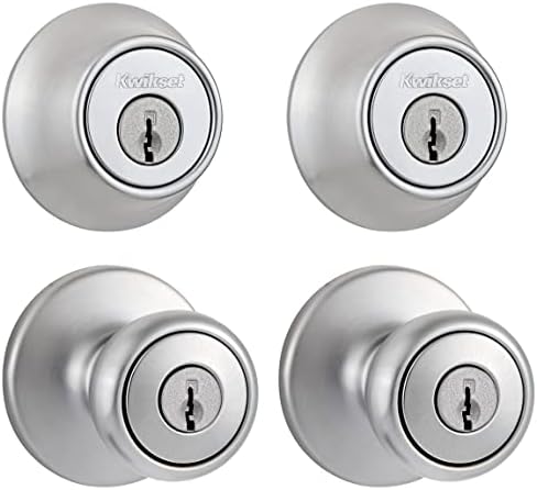 Kwikset Tylo Entry Knob and Deadbolt Project Pack in Satin Chrome