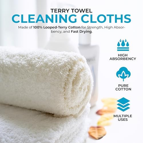 Simpli-Magic Terry Cleaning Cloths 12x12 50-Pack