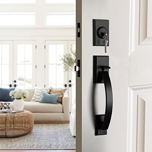 Haidms Heavy Duty Matte Black Door Handle Set