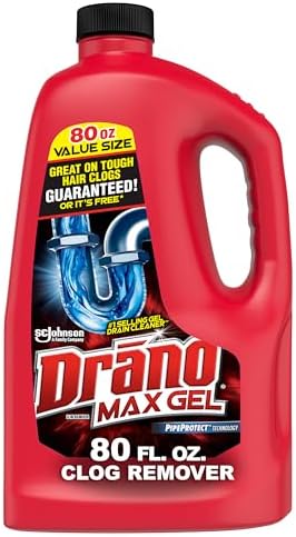 Drano - Max Gel Drain Clog Remover for Showers Healthcare 80oz