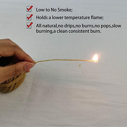 100 Organic Hemp Wick with Natural Bees Wax 200FT No Chemicals