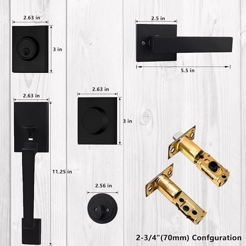 Double Door Handle Set Matte Black