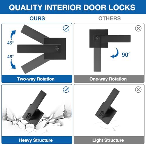 Sopoby Entry Lever Door Handles Deadbolt Combo Pack