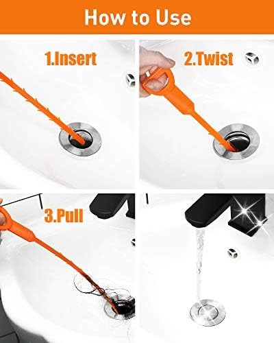 Perfect Combination 6PCS Drain Clog Remover Tool Set for All Family Use