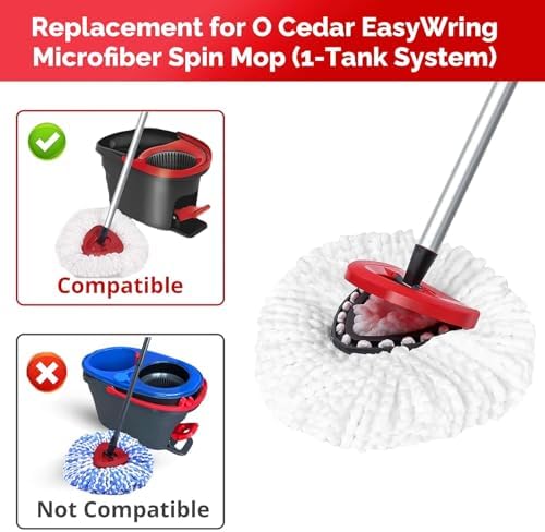 4 Pack Microfiber Mop Head Refills for O-Ceda EasyWring Mop