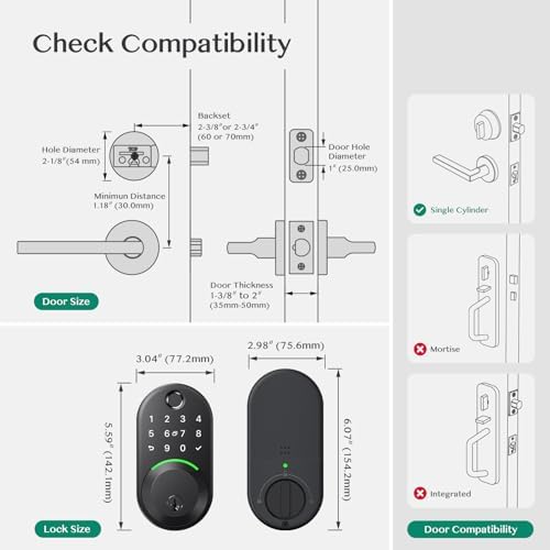 Smart Keyless Door Lock Fingerprint App Control