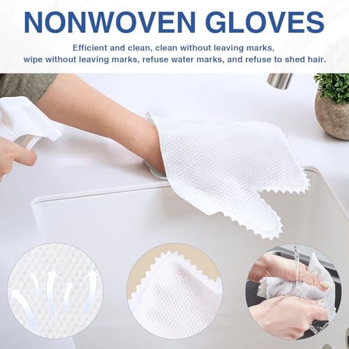 80PCS Microfiber Fish Scale Cleaning Duster Glove - Reusable Kitchen Dusting Mitt