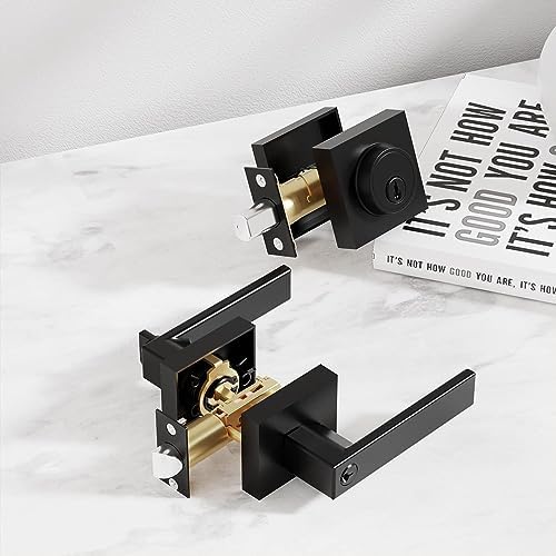 Hidalife Entry Door Handle and Deadbolt Set for HomeOffice Security