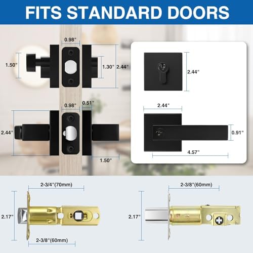 Sopoby Entry Lever Door Handles Deadbolt Combo Pack
